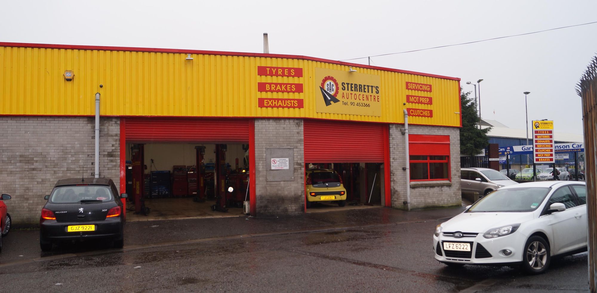 The front of Sterrett's Auto Centre on Ravenhill Road